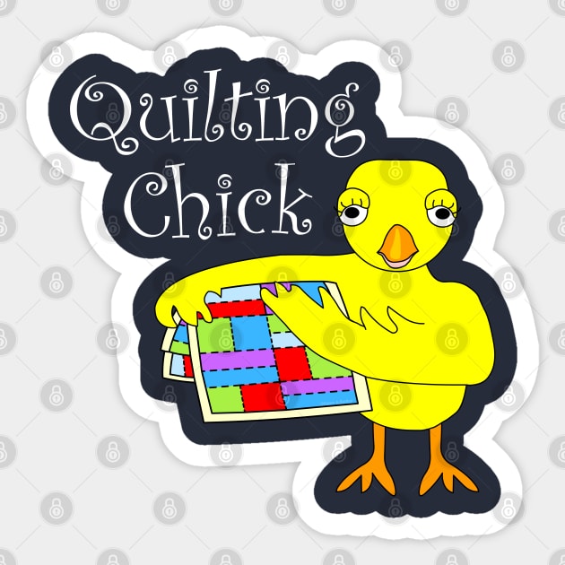 Quilting Chick White Text Sticker by Barthol Graphics